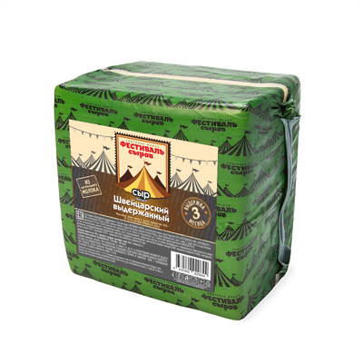 Сыр Фестиваль сыров Швейцарский выдержанный 50% квадрат, пленка