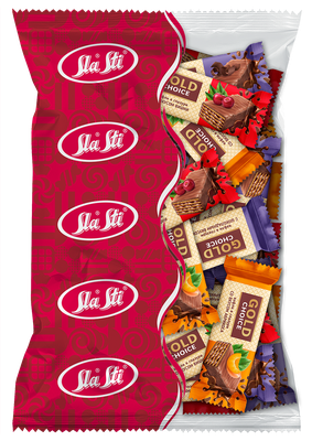 Вафли GOLD CHOICE в глазури микс, фас. 0,5кг
