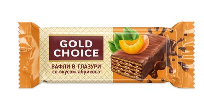 Вафли GOLD CHOICE в глазури с какао со вкусом абрикоса, 2,0кг