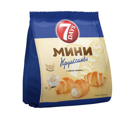 Круассаны мини 7 DAYS с кремом со вкусом Ваниль 123*18