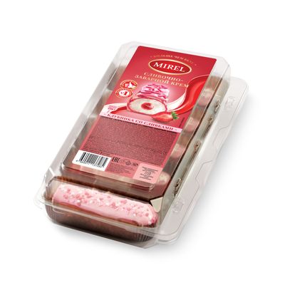 Пирожные ХлебПром Эклеры клубничные со сливочно-заварным кремом