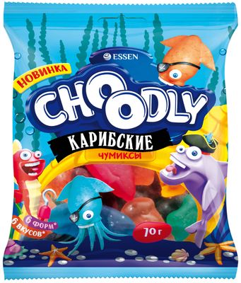 Мармелад жевательный Эссен CHOODLY®КАРИБСКИЕ ЧУМИКСЫ 70г.*18 пакет
