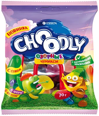 Мармелад жевательный Эссен CHOODLY®ОЗОРНЫЕ ЧУМИКСЫ 70г.*18 пакет