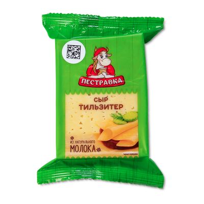 Сыр Пестравка Тильзитер 45% фасованный флоу-пак 200 г (120 суток)