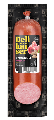 Колбаса Delikaiser Сервелат Ореховый в/к 300 гр (45 суток)