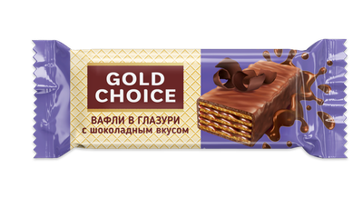 Вафли "GOLD CHOICE" в глазури с шоколадным вкусом, фас. 0,5кг