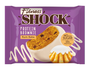 Кондитерское изделие FitnesSHOCK Брауни ромовая баба, глазированное 72*50 гр.