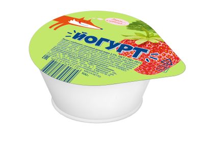 Йогурт клубника ГОСТ 2,5% 0,1кг