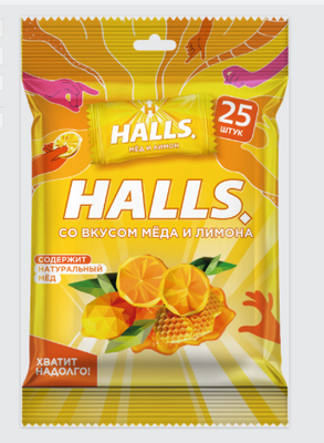Леденцы Halls мёд и лимон 68г*20шт