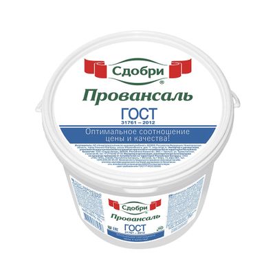 Майонез Сдобри Провансаль 40% 800г ведро