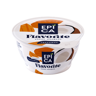 Десерт творож EPICA FLAVORITE с кокосом и миндалем 130 г 8,9% 40 сут