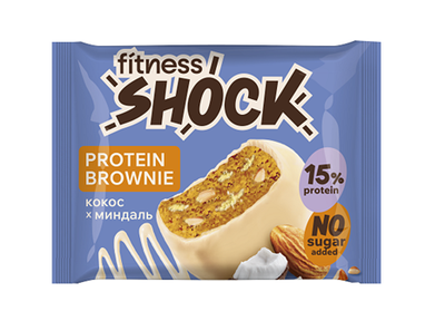 Брауни FitnesSHOCK глазированное миндаль-кокос 50 гр