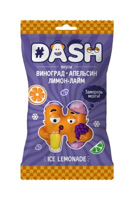 Карамель леденцовая #DASH микс со вкусами лимонада винограда, апельсина, лимон-лайма 65гр