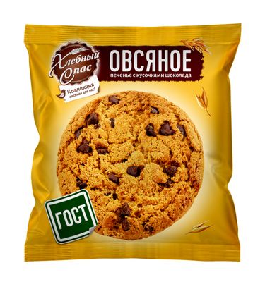 Печенье Хлебный спас Овсяное с кусочками шоколада шоу-бокс 45г*22шт