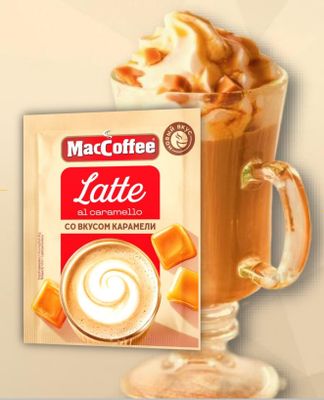 Кофейный напиток MacCoffee Latte 3 в 1 со вкусом карамели 24г×20 мягкая упаковка