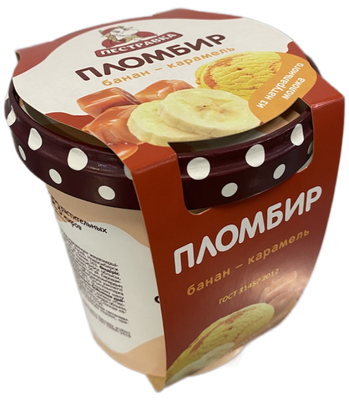 01.Мороженое ПЕСТРАВКА ведро пломбир бaнановый с карамелью 12% 6*270г