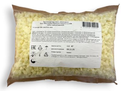 Сыр Элипсмол Моцарелла Премиум 40% кубик п/п 1 кг