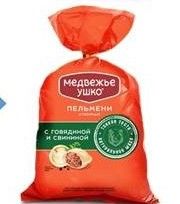 Пельмени Отборные с Говядиной и свининой Медвежье Ушко 0,9 кг