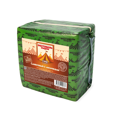 Сыр Фестиваль сыров Сливочный с лисичками 50% квадрат пленка