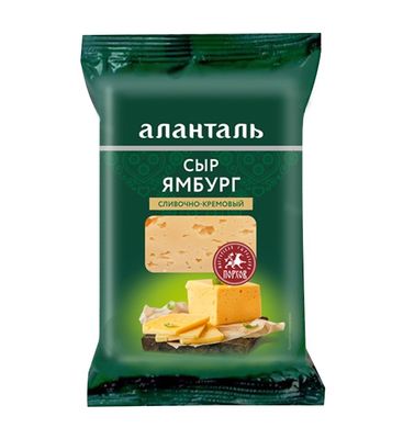Сыр Аланталь полутвердый Ямбург 45%, флоу-пак 190г