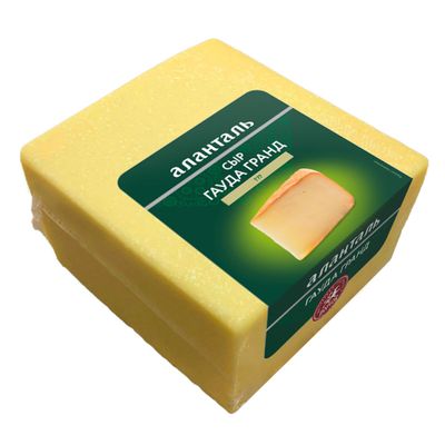 Сыр Аланталь полутвердый Гауда гранд 45%, квадрат 2,5кг