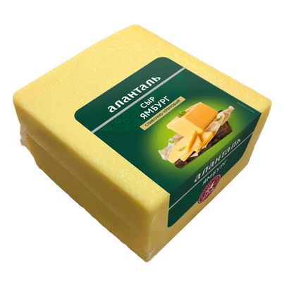 Сыр Аланталь полутвердый Ямбург 45%, квадрат 2,5кг