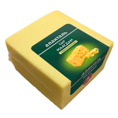 Сыр Аланталь полутвердый Маасдам 45%, квадрат 2,5кг