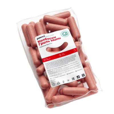 Колбаски Гриль Рамай с говядиной Халяль МИНИ б/о зам пакет 1 кг