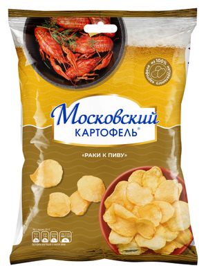 Чипсы Московский Картофель хруст. cо вкусом раков к пиву 60г