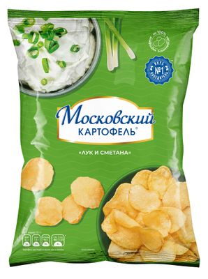 Чипсы Московский Картофель хруст. со вкусом лука и сметаны 120г