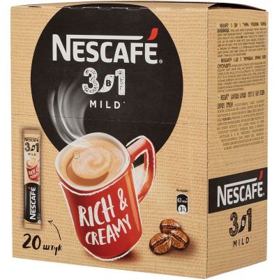 Кофе NESCAFE 3в1 Мягкий растворимый карт.кор. 10бл*(14,5г*20п)