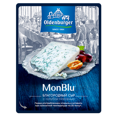Сыр с голубой благородной плесенью MONBLU 50% 100г