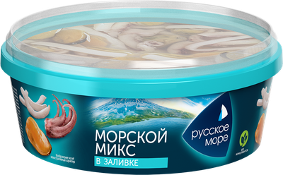 Коктейль Русское море из морепродуктов в заливке Морской микс 300г