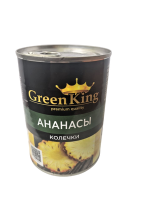 Ананасы Green King колечки в легком сиропе ж/б 580 мл (сухой вес 300 г), Вьетнам