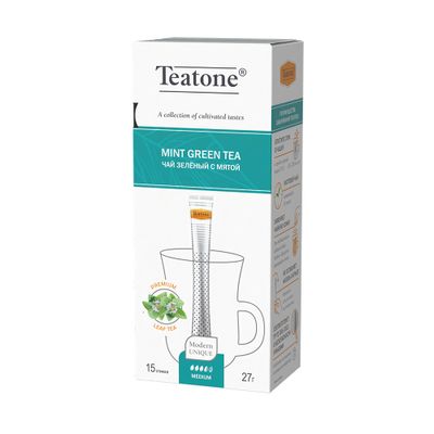 Зеленый чай с мятой, TEATONE, 12*(15шт*1,8г) Зеленый чай с мятой, TEATONE, 12*(15шт*1,8г)