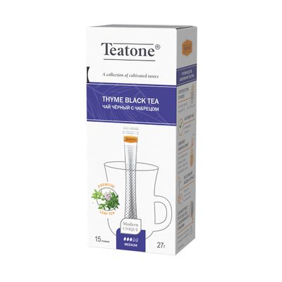 Черный чай с чабрецом, TEATONE, 12*(15шт*1,8г) Черный чай с чабрецом, TEATONE, 12*(15шт*1,8г)