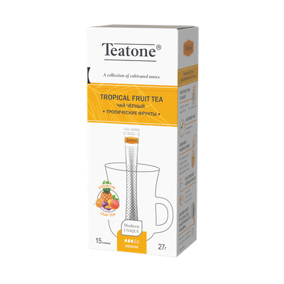 Черный чай Аромат тропических фруктов, TEATONE, 12*(15шт*1,8г)
