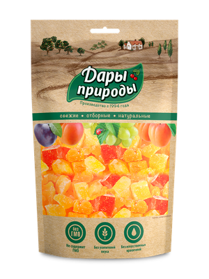 Цукаты сушеные Дары Природы ананас и папайя 150г