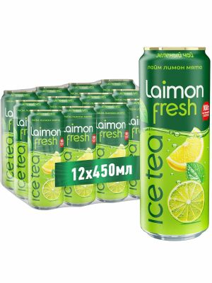 Напиток Laimon Fresh Зеленый чай лимон-лайм-мята 0,45 л ж/б NEW Напиток Laimon Fresh Зеленый чай лимон-лайм-мята 0,45 л ж/б NEW