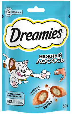 Лакомство для кош Dreamies с добавлением лосося 8*60г