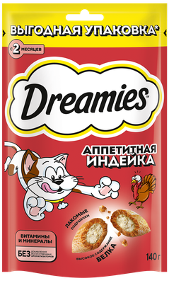 Лакомство для кош Dreamies с добавлением индейки 12*140г