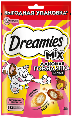 Лакомство для кош Dreamies с добавлением гов/сыр 12*140г