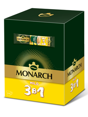 Напиток коф. МОНАРХ МАЙЛД 3в1 натур.раств.сублимир 24шт*10бл*13,5г