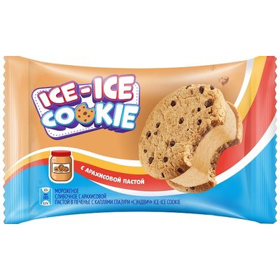 Мороженое-сэндвич Iсe-Ice Cookie сливочное с арахисовой пастой в печенье 24*65 г