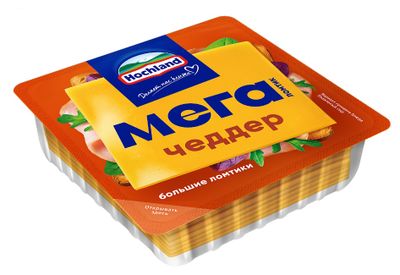 Сыр Хохланд Мега плавленый ломтевой Чеддер 45% 9*140г