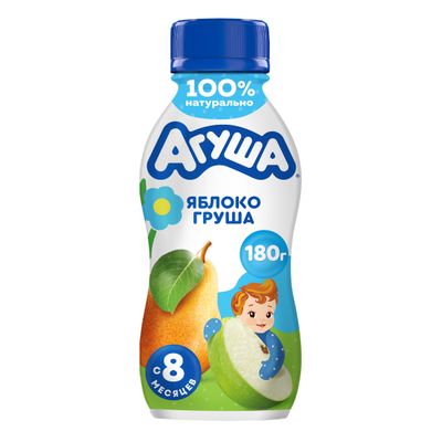 Йогурт питьевой 2,7% Агуша Яблоко-груша, 180г