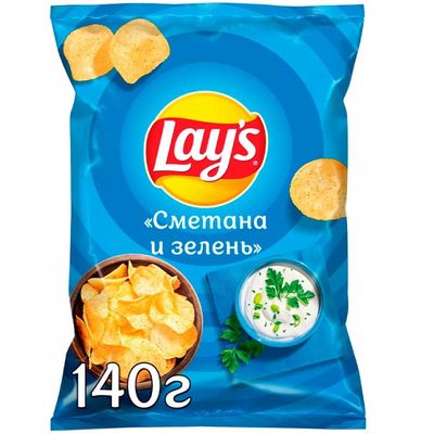 Чипсы Лейз Сметана Зелень 140г 19Х