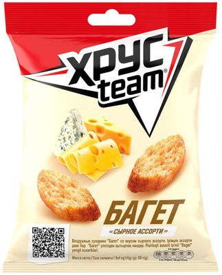 Сухарики Хрустим Сырное ассорти 24*60г