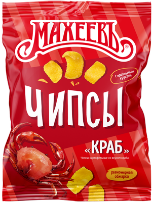 Чипсы картофельные Махеев со вкусом краба пакет 80г