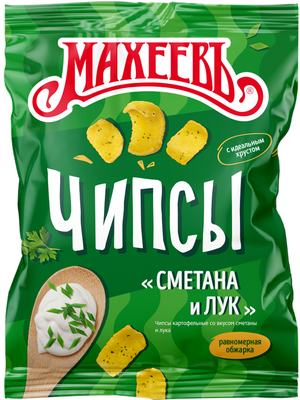 Чипсы картофельные Махеев со вкусом сметаны и лука пакет 130г